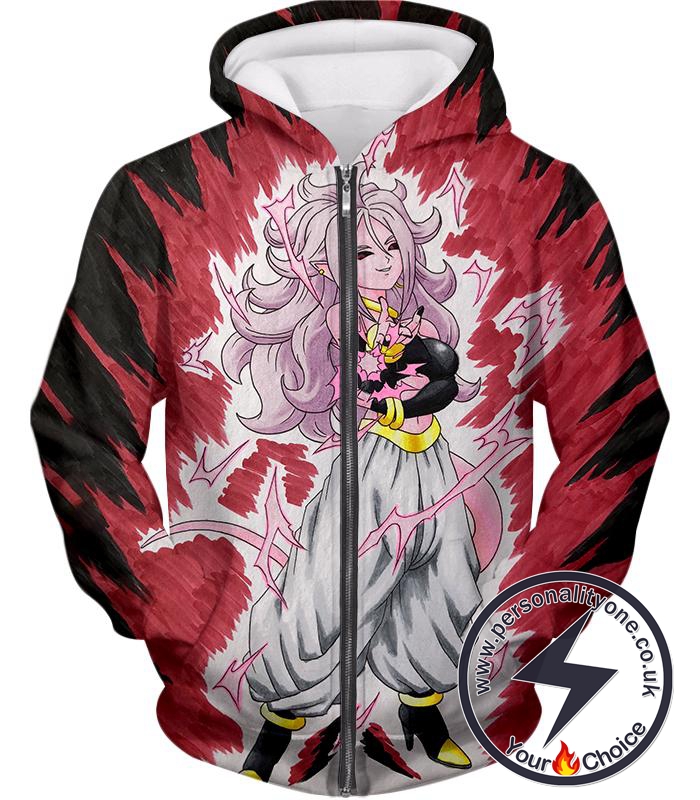 Dragon Ball Super Android 21 Ultimate Evil Form Cool Anime Promo Graphci Zip Up Hoodie